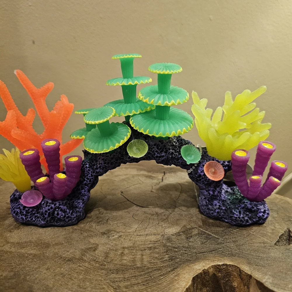Top Fin Glow Sea Anemone Cave Aquarium Ornament